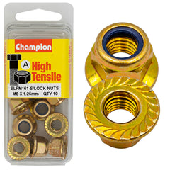Champion - Hex Flange - Self-Locking Nuts - Nylon Insert - M8 x 1.25mm | SLFM161