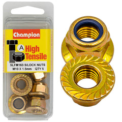 Champion - Hex Flange - Self-Locking Nuts - Nylon Insert - M10 x 1.50mm | SLFM163