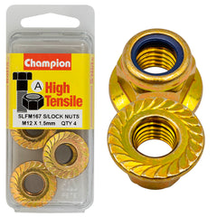 Champion - Hex Flange - Self-Locking Nuts - Nylon Insert - M12 x 1.50mm | SLFM167
