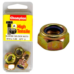 Champion - HEX NUTS - SELF-LOCKING - NYLON INSERT - M10 x 1.00mm | SLM165