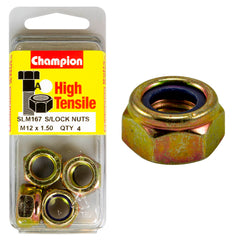 Champion - HEX NUTS - SELF-LOCKING - NYLON INSERT - M12 x 1.5mm | SLM167