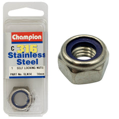 Champion - HEX NUTS-SELF LOCKING-NYLON INSERTS-STAINLESS STEEL-M14x2.00mm-316/A4 | SLN14
