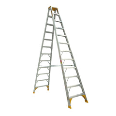 Gorilla - Double sided A-frame ladder 3.6m (12ft) Aluminium 180kg Heavy Duty Industrial | SM012-HD