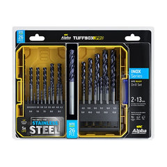 Alpha 26 Pc Stainless Plus Site Ready Metric Tuffbox Pro Drill Set