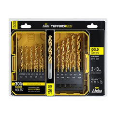 Alpha 26 Pc Gold Series Site Ready Metric Tuffbox Pro Drill Set