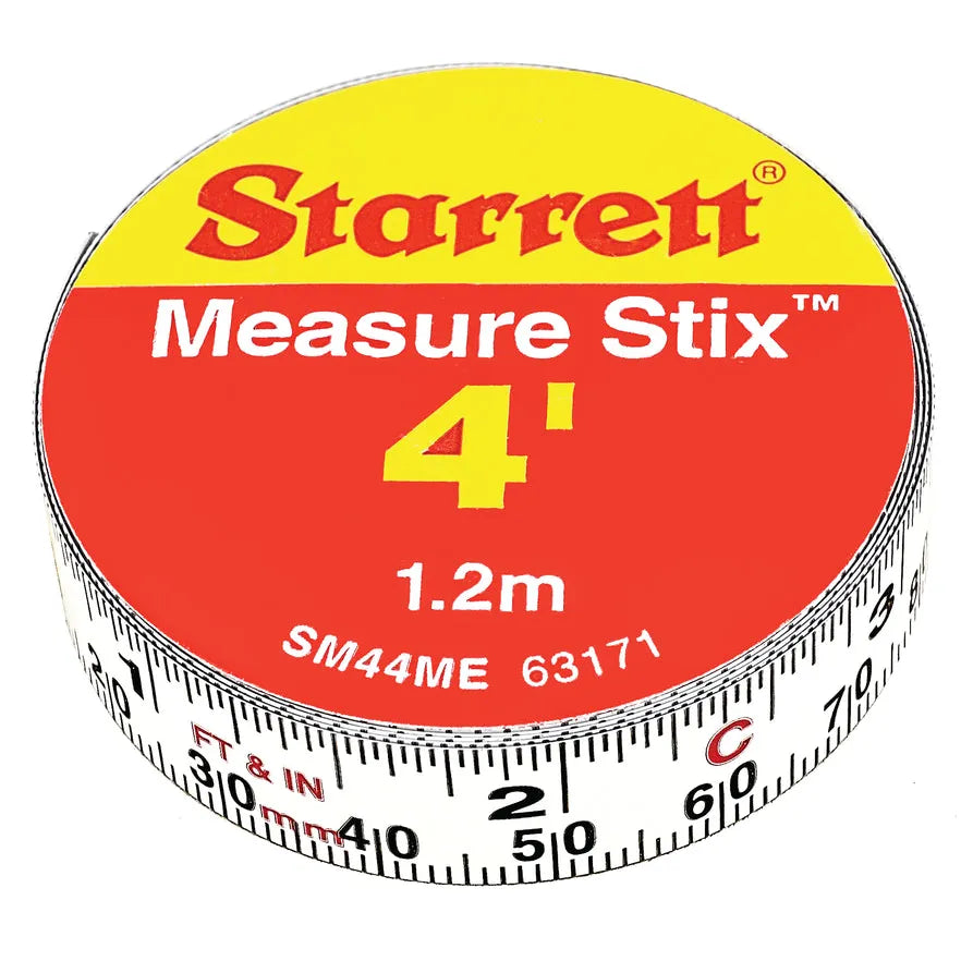 Starrett - Measure Stix 1/2 X 1.2m/4' Steel Tape Left To Right With Adhesive Backing | SM44ME