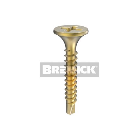 Bremick - Self Drilling Metal Screw Bugle Zinc Yellow 6-18 x 40mm (Box of 1000)
