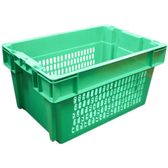 Richmond Rolling Solutions - 52L Vented Stack & Nest Crate Green | 326SNVM5201GRE