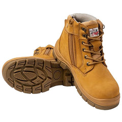 Maxisafe - Cougar Sorrento 6" Wheat Lace Up Side Zip Collar Boot Non-Safety | SORRENTONS