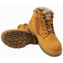 Maxisafe SORRENTO - Cougar 6" Wheat Lace Up Side Zip Collar Boot Non-Safety | SORRENTO