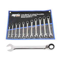 SP Tools - Gear Drive ROE Quad Drive Spanner Set 15° Offset 11 Piece Metric | SP10111