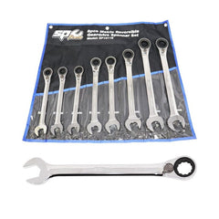 SP Tools - Gear Drive ROE Quad Drive Spanner Set Jumbo 15° Offset Metric 8 Piece | SP10118