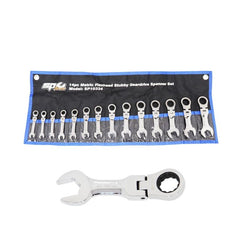 SP Tools - Spanner Set Roe Geardrive/Quad Drive Flex Head Stubby Metric 14 Piece | SP10334