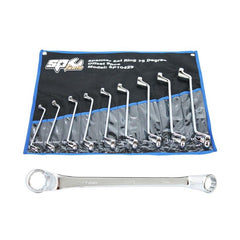 SP Tools - Spanner Set Double Ring 75° Offset Long 9 Piece Metric | SP10429