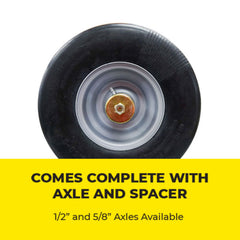 Richmond Rolling Solutions - SP11X4.00-62   SEMI-PNEUMATIC WHEEL C/W 5/8 DIA AXLE | 053SP11-400-625