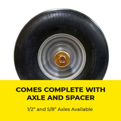 Richmond Rolling Solutions - SP15X6.00-50  SEMI-PNEUMATIC WHEEL C/W 1/2 DIA AXLE | 053SP15-600-500