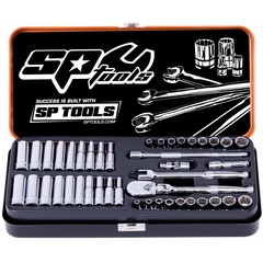 SP Tools - 1/4" Drive Socket Set 12 & 6 Point 43 Piece Metric/SAE | SP20101