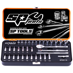 SP Tools - 1/4" Drive Metric Socket Set 6 Point 35 Piece | SP20116
