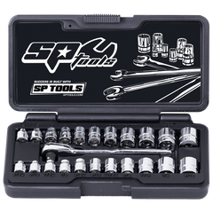 SP Tools - 1/4" Drive Socket Set 6 Point Low Profile 23 Piece Metric/SAE | SP20121