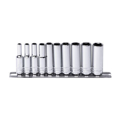 SP Tools - 1/4" Drive Metric Socket Rail 6 Point Deep 10 Piece | SP20140