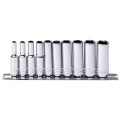 SP Tools - 1/4" Drive Metric Socket Rail 6 Point Deep 10 Piece | SP20140