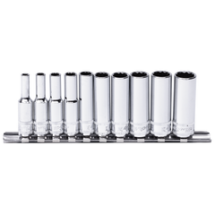 SP Tools - 1/4" Drive Socket Rail 12 Point 10 Piece Metric Deep | SP20142