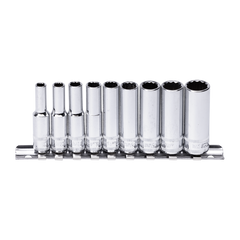 SP Tools - 1/4" Drive Socket Rail 12 Point 9 Piece SAE Deep | SP20143