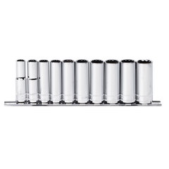 SP Tools - 3/8" Drive Metric Socket Rail Deep 12 Point 10 Piece | SP20240