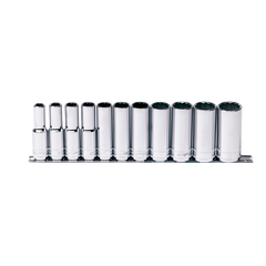SP Tools - 1/2" Drive Socket Rail Deep 12 Point 11 Piece SAE | SP20341