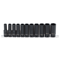 SP Tools - 1/2" Drive Metric Socket Rail Impact Deep 6 Point 11 Piece | SP20360