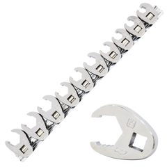 SP Tools - Flare Crowfoot Nut Wrench Rail 3/8"Dr Metric 10Pc | SP20574