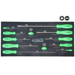 SP Tools - Screwdriver Set 12Pc Pp Green Grip Phillips/Slotted | SP34003G