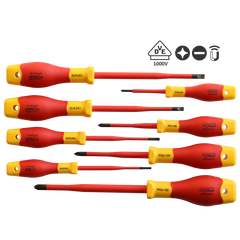 SP Tools - Screwdriver Set Slotted/Phillips Vde Insulated - 8 Piece Set | SP34041