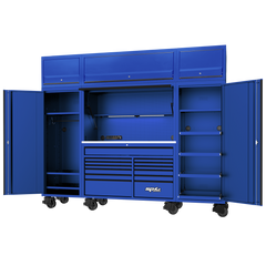 SP Tools - Workstation Complete - Usa Series 114" Including Overhead Blue/Black | SP44795BL