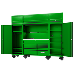 SP Tools - 114" Workstation Complete - USA Series Including Overhead Green/Black | SP44795G