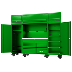 SP Tools - 128" Toolkit 1216 Piece Metric/SAE - USA Sumo Series Roller Cabinet Workstation Complete Including Overhead Green | SP50870G