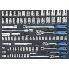 SP Tools - Toolkit 238 Piece Metric/SAE - Custom Series Roller Cabinet with Side Cabinet 11 Drawer Black | SP50626