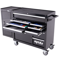 SP Tools - Toolkit 238 Piece Metric/SAE - Custom Series Roller Cabinet with Side Cabinet 11 Drawer Black | SP50626