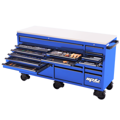 SP Tools - Toolkit 465pc Metric/Sae - Usa Sumo Series 73" Roller Cabinet 21 Drawer Blue | SP50825BL