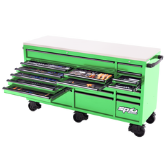 SP Tools - Toolkit 465pc Metric/Sae - Usa Sumo Series 73" Roller Cabinet 21 Drawer Green | SP50825G