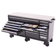 SP Tools - Toolkit 465pc Metric/Sae - Usa Sumo Series 73" Roller Cabinet 21 Drawer Black | SP50825