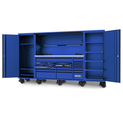 SP Tools - Toolkit 1017pc Metric/Sae - Usa Sumo Series 128" Roller Cabinet With Power Top Hutch And Side Cabinets 21 Drawer Blue | SP50855BL