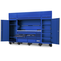 SP Tools - Toolkit 1216Pc Metric/Sae - Usa Sumo Series 128" Roller Cabinet Workstation Complete Including Overhead Blue | SP50870BL