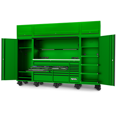 SP Tools - Toolkit 1216Pc Metric/Sae - Usa Sumo Series 128" Roller Cabinet Workstation Complete Including Overhead Green | SP50870G