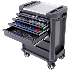 SP Tools - Toolkit 230Pc Metric - Tech Series Roller Cabinet Starter Technician 7 Drawer Diamond Black | SP52525D