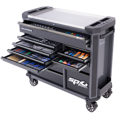 SP Tools - Toolkit 386Pc Metric - Tech Series Roller Cabinet Trade Technician 13 Drawer Diamond Black Foamed | SP52635DX