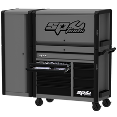 SP Tools - 69" Apex Series Power Hutch Workstation Combo with Side Cabinet and Built-in Power Board - 278 Piece - Metric & SAE - Grey/Black - Plus Extra EVA Foam Trays | SP53002GY