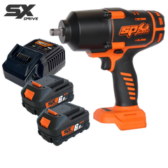 SP Cordless - Cordless - 18V 1/2"Dr Brushless Impact Wrench Kit - 6.0Ah X2 - Sx Drive | SP83130