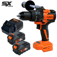 SP Cordless - Cordless - 18V Hammer Drill/Driver Brushless - 5.0Ah X2 Batteries & Charger - Sx Drive | SP83244