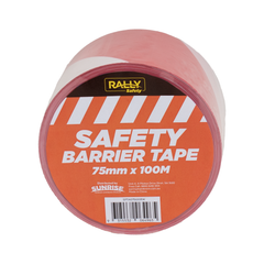 Rally - Barrier Tape - Safety - 75mm x 100M x 50UM, Red/White | SPTA075100RW